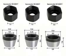 Spannzange mit Mutter für